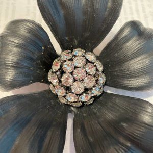 Alexis Bittar Large Black Lucite Brooch